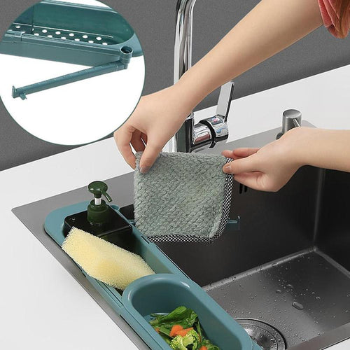 Organizador extensible para fregadero azul grisáceo